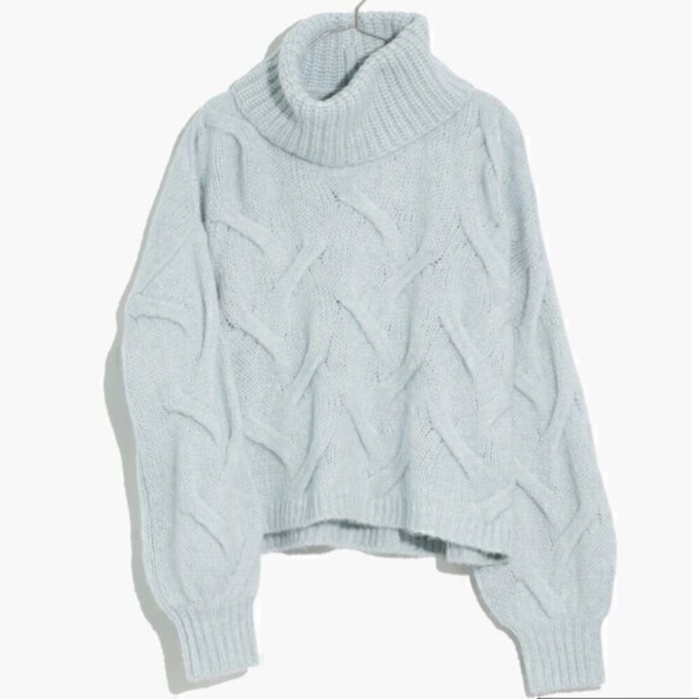 NWT Madewell Somervell Modern Cable Turtleneck Sweater Sz Small
